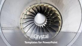  Presentation with turbine blades - Amazing PPT layouts having close-up of jet engine backdrop and a gray colored foreground