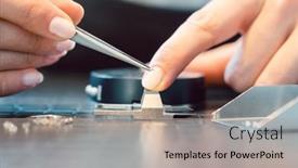  Presentation with diamonds - Beautiful PPT layouts featuring close-up-of-jeweler-sorting backdrop and a light gray colored foreground