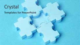 Presentation with blue earth puzzle - Cool new PPT theme with close up of jigsaw puzzle backdrop and a arctic colored foreground