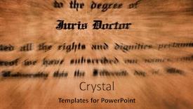  Presentation with certificate - Presentation theme featuring close-up-of-juris-doctorate background and a coral colored foreground