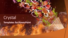  Presentation with kebab - Presentation design featuring close-up-of-kebab-sandwich and a tawny brown colored foreground