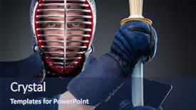  Presentation with sword - Presentation design consisting of stacked pvc and steel pipe background and a gray colored foreground