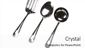  Presentation with utensils - Presentation having close-up of kitchen utensils background and a white colored foreground