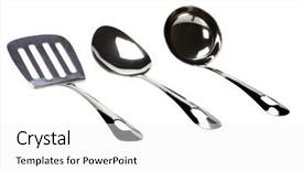  Presentation with utensils - Audience pleasing presentation theme consisting of close-up of kitchen utensils backdrop and a white colored foreground