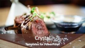  Presentation with couscous - PPT theme with close up of lamb chops background and a tawny brown colored foreground