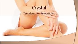  Presentation with complete - Audience pleasing theme consisting of close up of legs being massaged isolated on white from a complete series of photos backdrop and a lemonade colored foreground