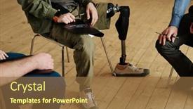  Presentation with disability - Slide set featuring close-up-of-legs background and a  colored foreground