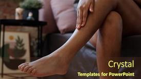  Presentation with shaving - Presentation theme featuring close-up-of-legs background and a tawny brown colored foreground