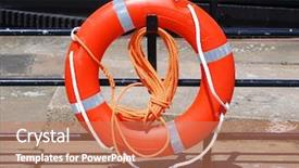  Presentation with life float - Cool new presentation with close-up of life ring backdrop and a coral colored foreground