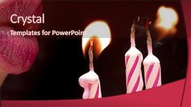  Presentation with nursing pink - Slides enhanced with close-up of lips blowing background and a wine colored foreground