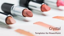  Presentation with range land animal - Presentation theme enhanced with close up of lipsticks range background and a lemonade colored foreground