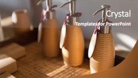  Presentation with eco soap - Presentation theme featuring close up of liquid soap background and a gray colored foreground