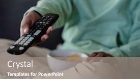  Presentation with snack - PPT theme consisting of close-up-of-little-boy background and a gray colored foreground