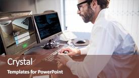  Presentation with login - PPT theme enhanced with close-up of login page background and a tawny brown colored foreground