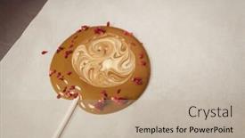  Presentation with lollipop - PPT theme consisting of close-up-of-lollipop-drying background and a coral colored foreground