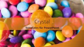  Presentation with lollipop - Presentation theme featuring close-up-of-lollipop background and a gold colored foreground