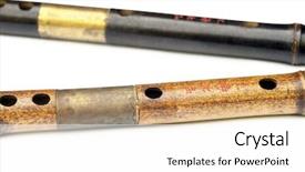  Presentation with flutes - Presentation theme featuring close-up of lovely chinese background and a white colored foreground