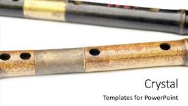  Presentation with flutes - Presentation featuring close-up of lovely chinese background and a  colored foreground