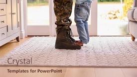  Presentation with army - PPT theme consisting of close-up-of-loving-army background and a coral colored foreground