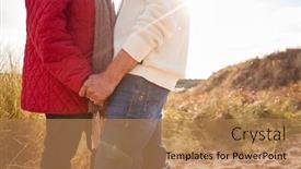  Presentation with sand dunes - Colorful slide set enhanced with close-up-of-loving-senior backdrop and a coral colored foreground