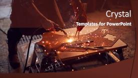  Presentation with welding - Beautiful theme featuring close-up-of-male-blacksmith backdrop and a tawny brown colored foreground