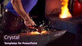  Presentation with background - PPT theme featuring close-up-of-male-blacksmith background and a wine colored foreground