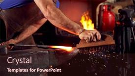  Presentation with brush - Presentation design consisting of close-up-of-male-blacksmith background and a wine colored foreground