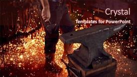  Presentation with next - Cool new PPT theme with close-up-of-male-blacksmith backdrop and a wine colored foreground