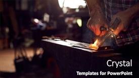  Presentation with lighting - Slide deck enhanced with close-up-of-male-blacksmith background and a black colored foreground