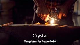  Presentation with lighting - PPT theme with close-up-of-male-blacksmith background and a black colored foreground