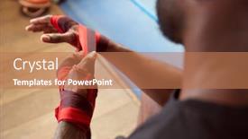  Presentation with boxer - Audience pleasing slide deck consisting of close-up-of-male-boxer backdrop and a coral colored foreground