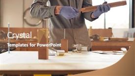  Presentation with craftsman - Amazing slide set having close-up-of-male-craftsman backdrop and a coral colored foreground