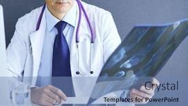  Presentation with roentgen - Colorful slide deck enhanced with close-up-of-male-doctor backdrop and a teal colored foreground