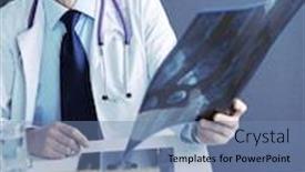  Presentation with roentgen - Colorful theme enhanced with close-up-of-male-doctor backdrop and a seafoam green colored foreground