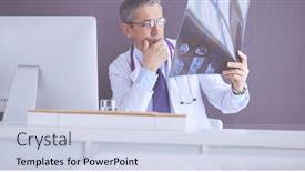  Presentation with roentgen - Cool new presentation theme with close-up-of-male-doctor backdrop and a lemonade colored foreground