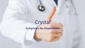  Presentation with medical robot hand and doctor - Beautiful slide set featuring close up of male doctor backdrop and a sky blue colored foreground