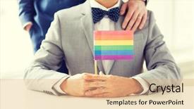  Presentation with gay rainbow flag - Audience pleasing presentation theme consisting of close up of male gay backdrop and a coral colored foreground