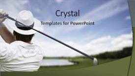  Presentation with golf course - Amazing theme having close-up of male golf backdrop and a light blue colored foreground
