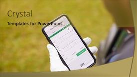  Presentation with phone - Theme featuring close-up-of-male-golfer background and a gold colored foreground