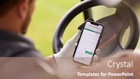  Presentation with phone - Slides enhanced with close-up-of-male-golfer background and a coral colored foreground