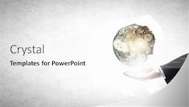  Presentation with hand holding earth - Amazing PPT theme having close up of male hand holding our earth planet elements of this image are furnished by nasa backdrop and a white colored foreground