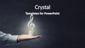  Presentation with music note - Slides with close up of male hand giving note music background and a wine colored foreground