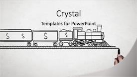  Presentation with transportation train - Audience pleasing slide set consisting of close up of male hand drawing transportation train backdrop and a white colored foreground