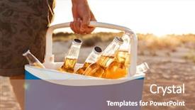  Presentation with close up of beef tartar - Presentation theme featuring carry - close up of man carrying background and a coral colored foreground