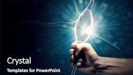  Presentation with nerve - Presentation theme consisting of close up of man hand striking nerve symbol background and a black colored foreground