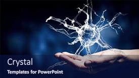  Presentation with nerve - Cool new slide set with man hand touching nerve backdrop and a navy blue colored foreground