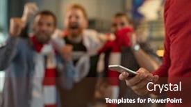  Presentation with betting soccer - Slide set featuring close-up-of-man-holding background and a tawny brown colored foreground