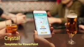  Presentation with phone meeting - Beautiful theme featuring close-up-of-man-holding backdrop and a tawny brown colored foreground