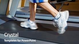  Presentation with running treadmill - Slides with close up of man running background and a ocean colored foreground