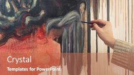  Presentation with brush - Colorful slides enhanced with close-up-of-man-s backdrop and a coral colored foreground